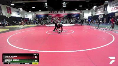 165 lbs Quarterfinal - Dominic Simola, Mira Costa vs Javon Major, Paloma Valley