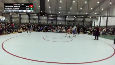 U14 FS - 100 lbs Cons. Round 1 - Kataleana Warner, Mat Rats Rebooted Wrestling vs Daniel Shawback, Lake Stevens Wrestling Club