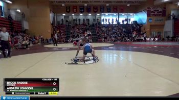 157 lbs 7th Place Match - Brock Radeke, Dubuque vs Andrew Johnson, St. Ambrose University