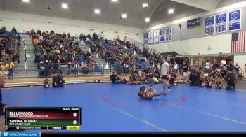62 lbs Quarterfinal - Eli Lovasco, Savage House Wrestling Club vs Savina Burgo, Simi Valley Club