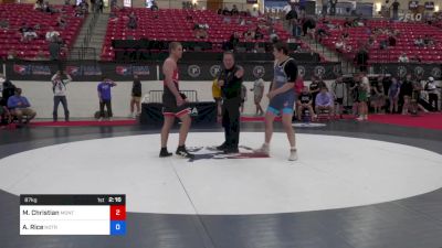 87 kg Rnd Of 32 - Mason Christian, Montana vs Aiden Rice, Notre Dame Wrestling Club