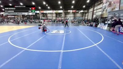 130 lbs 2nd Place Match - Ty Larson, Chamberlain Cubs Wrestling vs Sam Schulz, Yankton Bucks