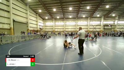 105 lbs Cons. Round 1 - Riley Meyer, Diamondville Wrestling Club vs Laityn Jones, IDAHO FALLS