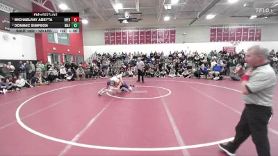 120 lbs Final - Michaelray Abeyta, Deering vs Dominic Simpson, Belfast High School