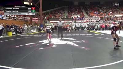 110 lbs Quarterfinal - Sophie Waters, Meriden-Jefferson West vs Jaycie Falcon, Lindsborg-Smoky Valley HS