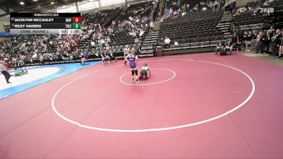 4A 125 lbs Cons. Round 2 - Jacelynn McCauley, Uintah vs Riley Hansen, Tooele