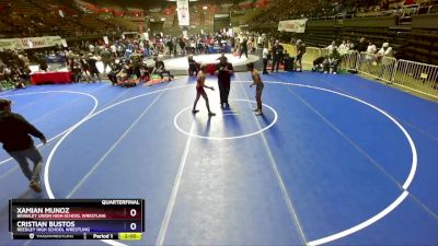 120 lbs Quarterfinal - Xamian Munoz, Brawley Union High School Wrestling vs Cristian Bustos, Reedley High School Wrestling
