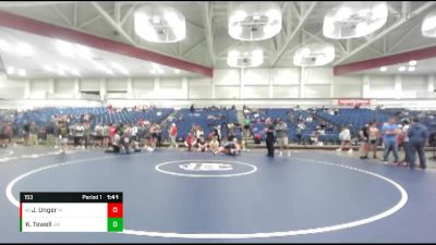 153 lbs Cons. Round 2 - Jacob Unger, Cowan vs Kal-El Tewell, Quaker Wrestling Club