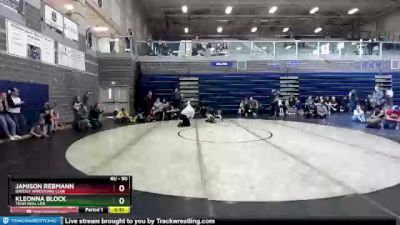 50 lbs Cons. Semi - Jamison Rebmann, Grizzly Wrestling Club vs Kleonna Block, Team Real Life