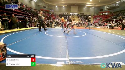 37 lbs 3rd Place - Jackson Tackett, Morris Wrestling Association vs Bradley Francis, Skiatook Youth Wrestling