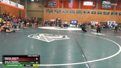 133 lbs Cons. Round 2 - Emilio Medina, Mt. San Antonio College vs Makoa Shefte, Santa Ana College