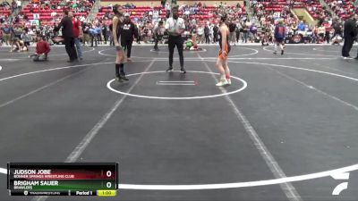 95 lbs Quarterfinal - Brigham Sauer, Brawlers vs Judson Jobe, Bonner Springs Wrestling Club