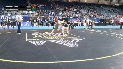 Girls-115 lbs Cons. Round 3 - Celine Frank, Oxford (Girls) vs Milayna Shea, Ferndale (Girls)