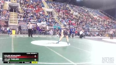 126 lbs Cons. Round 2 - Kyler Schalesky, Hettinger/Scranton vs Myles Thielges, Kindred