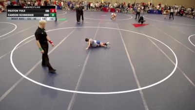 12U - 63 lbs Champ. Round 1 - Paxton Yule, Owatonna Wrestling Association vs Carson Schneider, Kasson-Mantorville Wrestling Club