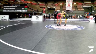 Cadet Boys Lower - 100 lbs 5th Place Match - Patrick Krajeski, Santa Fe High School Wrestling vs Nathan Gastelum