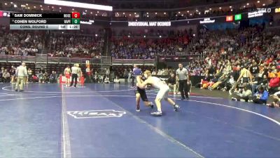 1A-157 lbs Cons. Round 5 - Cohen Wolford, Wapello vs Sam Dominick, Woodbury Central
