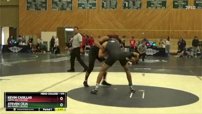 174 lbs 3rd Place Match - Kevin Casillas, Santa Ana College vs Steven Ceja, Rio Hondo College