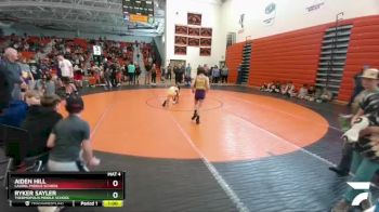 84 lbs Cons. Semi - Ryker Sayler, Thermopolis Middle School vs Aiden Hill, Laurel Middle School