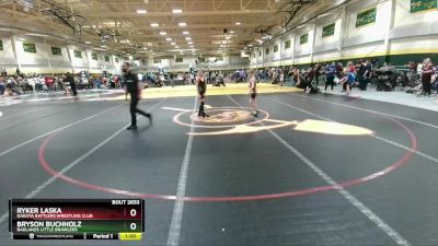 80 lbs Cons. Round 3 - Ryker Laska, DAKOTA RATTLERS WRESTLING CLUB vs Bryson Buchholz, Badlands Little Brawlers