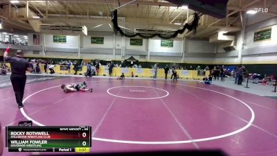 85 lbs Quarterfinal - William Fowler, Governor Wrestling vs Rocky Rothwell, Stillwater Wrestling Club