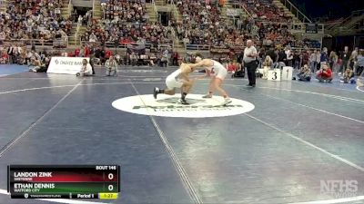 145 lbs 1st Place Match - Ethan Dennis, Watford City vs Landon Zink, Sheyenne