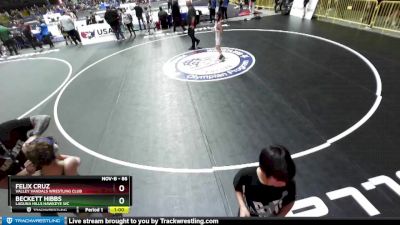 86 lbs Champ. Round 2 - Beckett Hibbs, Laguna Hills Hawkeye WC vs Felix Cruz, Valley Vandals Wrestling Club