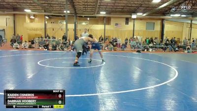 285 lbs Champ. Round 2 - Kaiden Cisneros, Arizona Christian University vs Darrian Hoobery, Eastern Oregon University