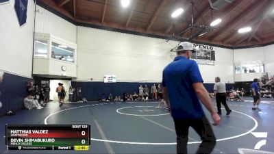 149 lbs Cons. Round 3 - Devin Shimabukuro, Menlo College vs Matthias Valdez, Unattached