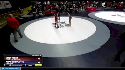 106 lbs Cons. Round 3 - Lesly Perez, Club Lucha Wrestling vs Aliah Bertalotto, California