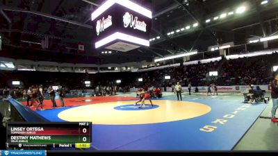 Girls 115 lbs Champ. Round 1 - Linsey Ortega, Toppenish (Girls) vs Destiny Mathews, Yelm (Girls)