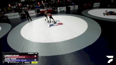 113 lbs 5th Place Match - Lorenzo Reyes, San Pedro High School Wrestling vs James Wong, Community Youth Center - Concord Campus Wrestling