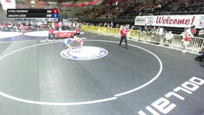 95 lbs Quarters - Lydia Guzman, Santa Ana High School Wrestling vs Arleth Leon, Glendora High School Wrestling