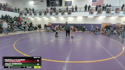 98 lbs Quarterfinal - Marcella Flannery, Worland Middle School vs Hailey Robinson, Thermopolis