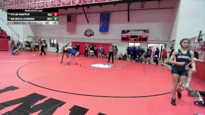 JH 110 lbs Cons. Round 2 - Kylie Waffle, Bixby JH vs Au`Jayla Canada, MIDWEST CITY JH