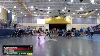 106 lbs Cons. Semi - Alex Moskowitz, Ocean Springs, MS vs Jonah Lopez, St. Patrick`s High School