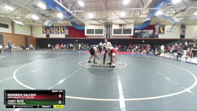 285 lbs 3rd Place Match - Kendrick Salcido, Sacramento City College vs Cody Ruiz, Modesto College