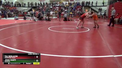 220 lbs Cons. Round 2 - Taj Sedlacek, Davenport West vs John Marti, Waukon