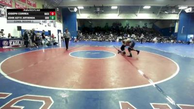 132 lbs Cons. Round 3 - John Azyx Artienda, Chino Hills vs Joseph Correa, Rancho Cucamonga