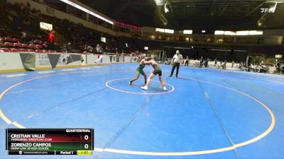 133 lbs Quarterfinal - Cristian Valle, Thorobred Wrestling Club vs Zorenzo Campos, Show Low Jr High School