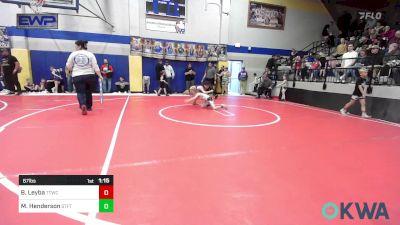 67 lbs Quarterfinal - Bree Leyba, Team Tulsa Wrestling Club vs Maddox Henderson, Standfast