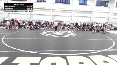 62 lbs Round Robin 2 - Aspen Smith, Backyard Barbies Purple vs Abby Buck, Jacket Wrestling Club-Girls