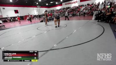 190 lbs Cons. Round 1 - Evelyn Love, Valley View vs Arianna Navarro, Palm Desert