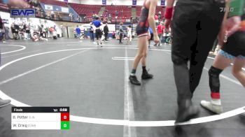 67-70 lbs Final - BentLee Potter, Clinton Youth Wrestling vs William Craig, Cowboy Wrestling