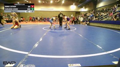 135-140 lbs Rr Rnd 1 - Emma Luther, Gladiator Wrestling Club vs Carleigh Jones, North Desoto Wrestling Academy