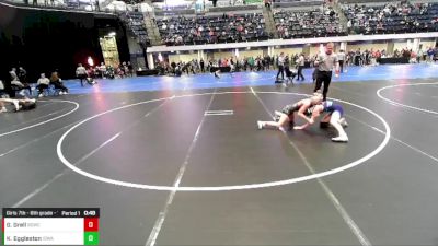 Girls 7th - 8th grade - 107 Semis - Greenley Grell, Big Game Wrestling Club vs Kate Eggleston, Iowa