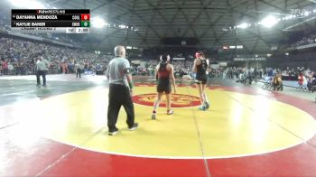 Girls 1B/2B/1A 145 Champ. Round 2 - Kaylie Baker, South Whidbey (Girls) vs Dayanna Mendoza, Almira Coulee Hartline (Girls)
