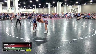 144 lbs Round 3 (8 Team) - Aidan Schoen, Team STL Black vs Roderick Zow, Camden Outsiders The Greasers