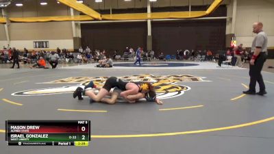 125 lbs Cons. Round 3 - Mason Drew, Alfred State vs Israel Gonzalez, West Liberty