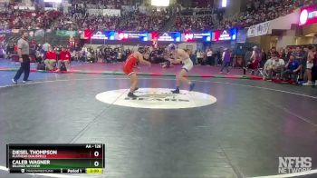 AA - 126 lbs Champ. Round 1 - Diesel Thompson, Flathead (Kalispell) vs Caleb Wagner, Billings Skyview